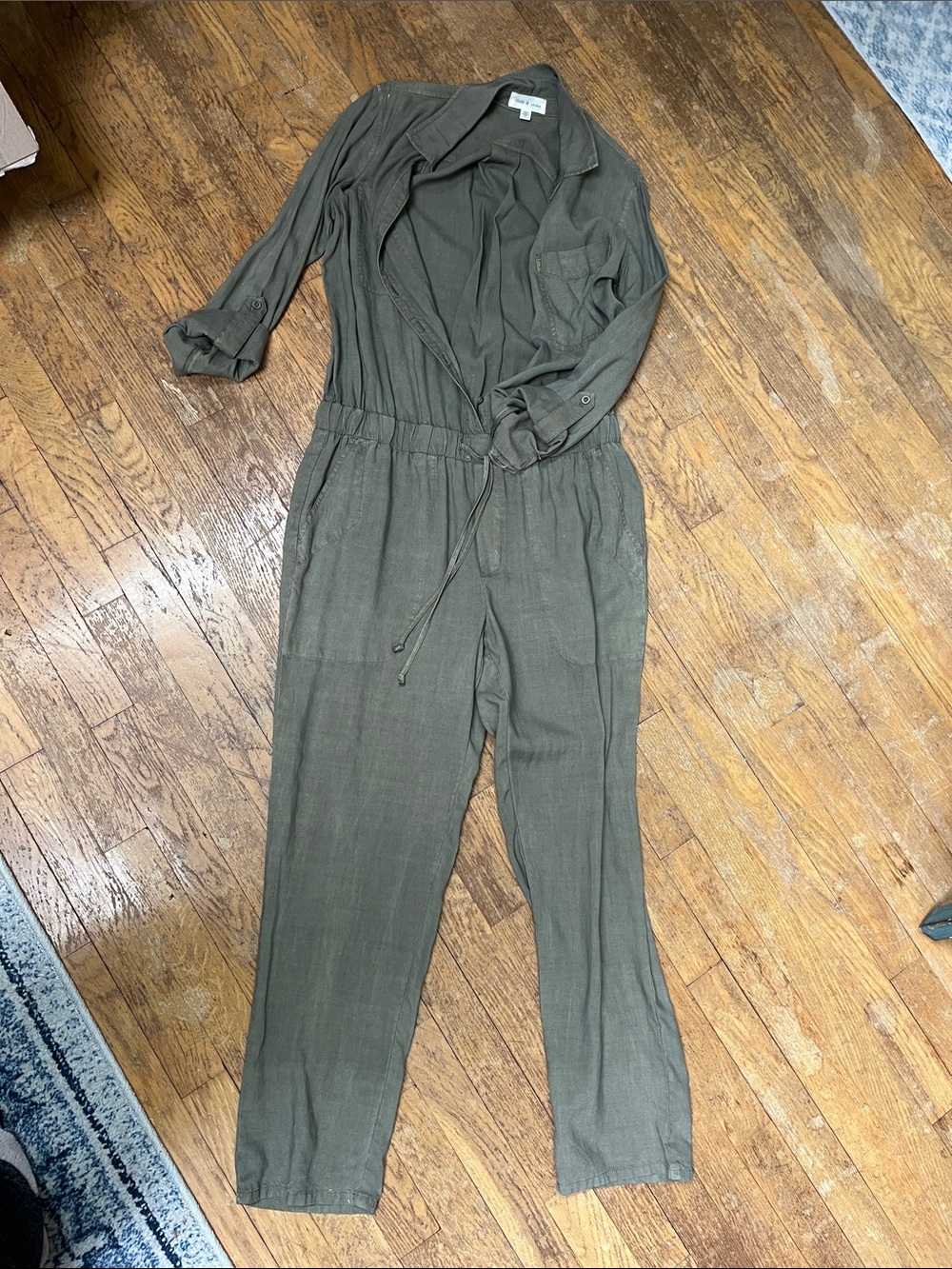 cloth & stone Olive Utility Jumpsuit with Drawstring